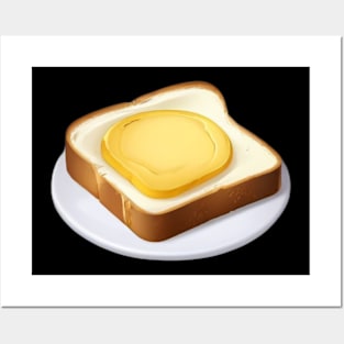 Butter Coffee Toast Sandwich Bread Vintage Yummy Kawaii Posters and Art